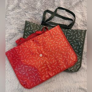 Lululemon NEW reusable bags /  Green and Red